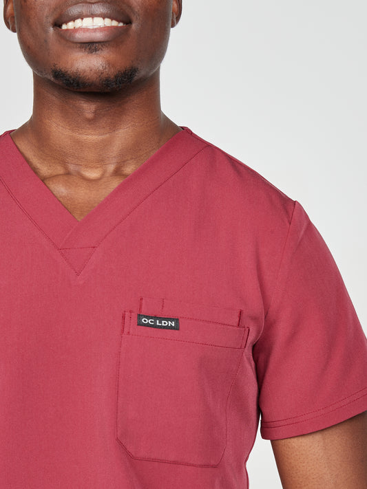 Men's Martis Scrub Top - Cherry Red