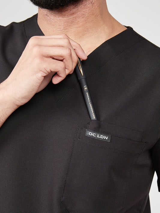 Men's Solis Scrub Top - Midnight Black