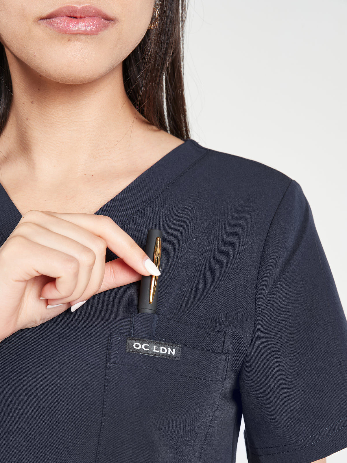 Women's Classic Scrub Top - Navy Blue, Women's Classic Scrub Top - Navy Blue