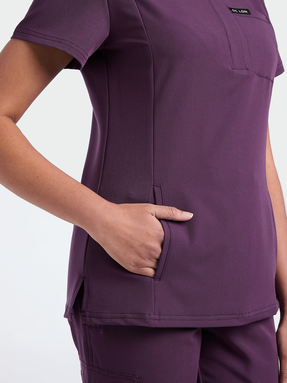 Women's Mandarin Scrub Top - Wild Plum, Women's Mandarin Scrub Top - Wild Plum