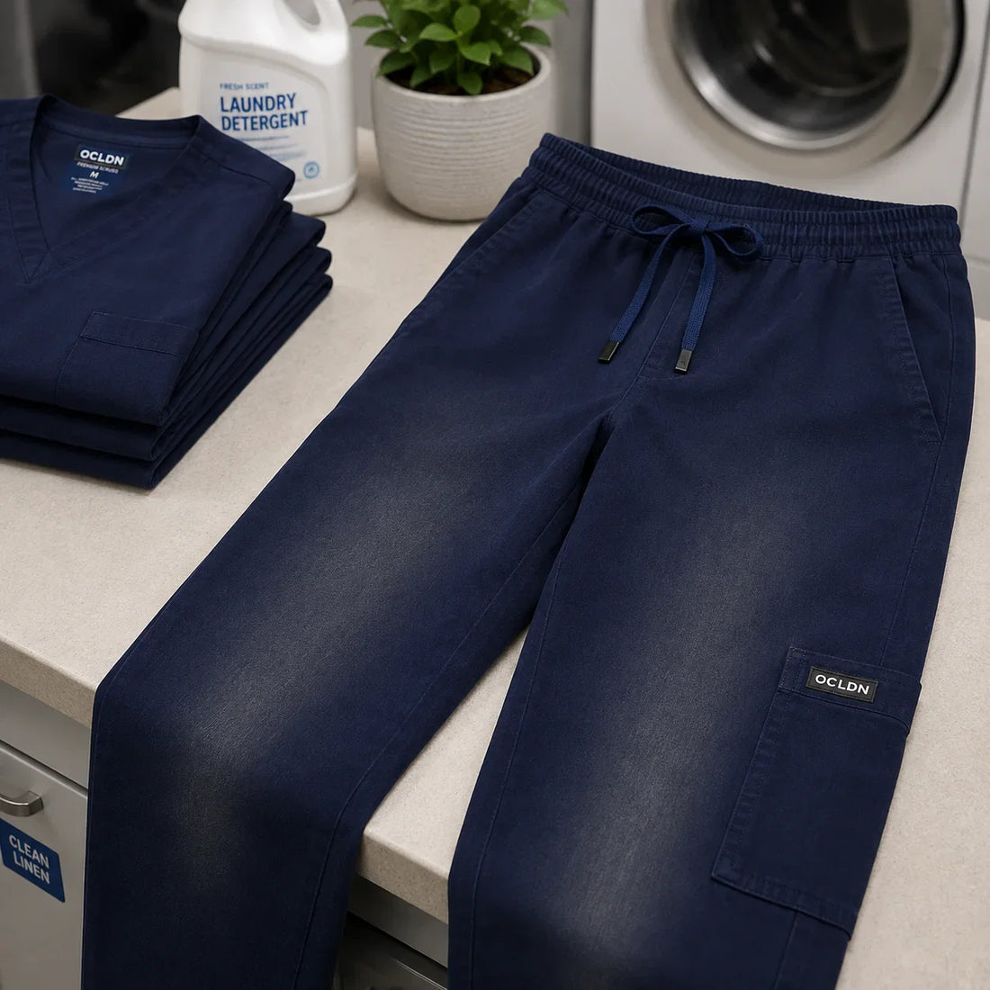 How to Stop Navy Scrub Pants Fading After Repeated Hot Washes