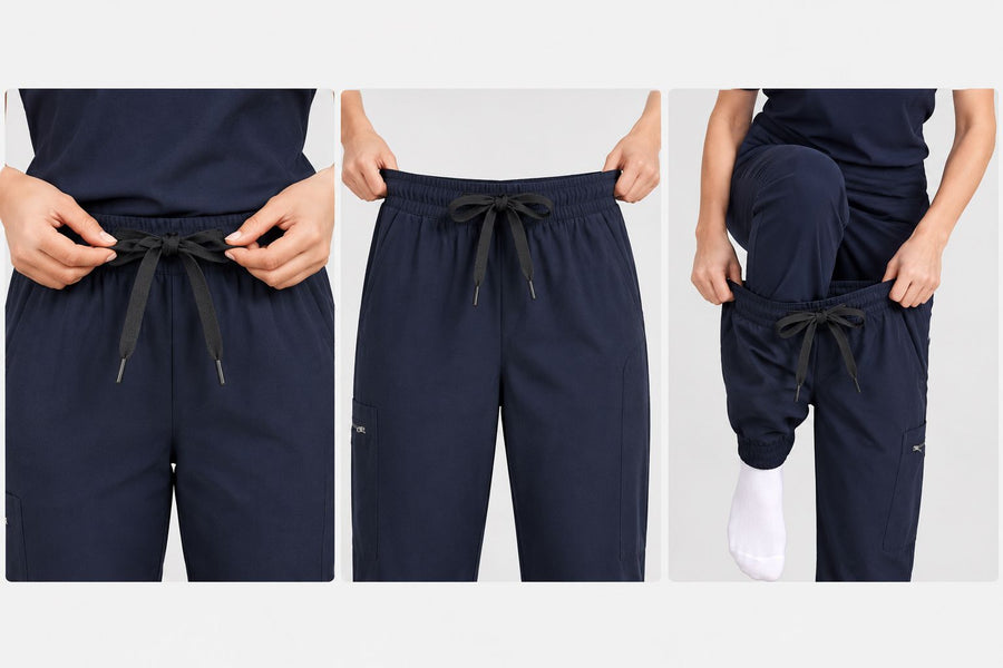 Tie the drawstring before putting them on