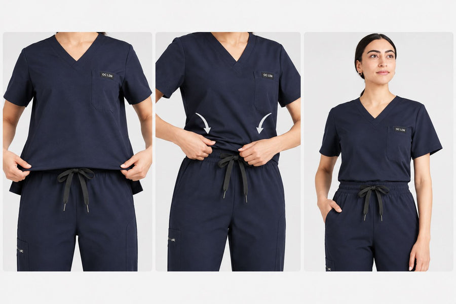 Tuck your scrub top in