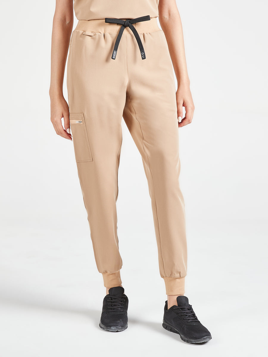 Women's Scrub Joggers - Coffee Cream