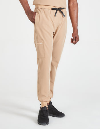 Men's Luna Scrub Joggers - Coffee Cream