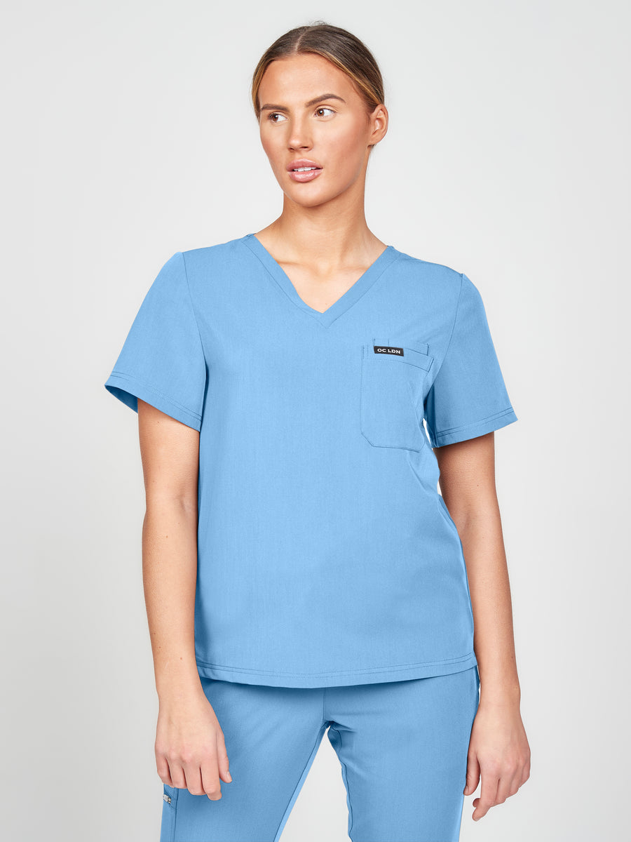 Women's Classic Scrub Top - Sky Blue