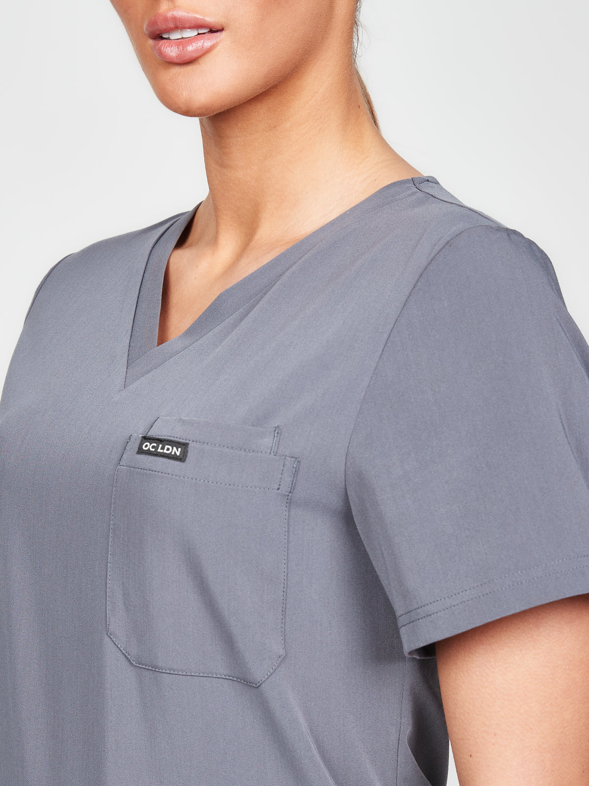 Women's Classic Scrub Top - Space Grey, Women's Classic Scrub Top - Space Grey