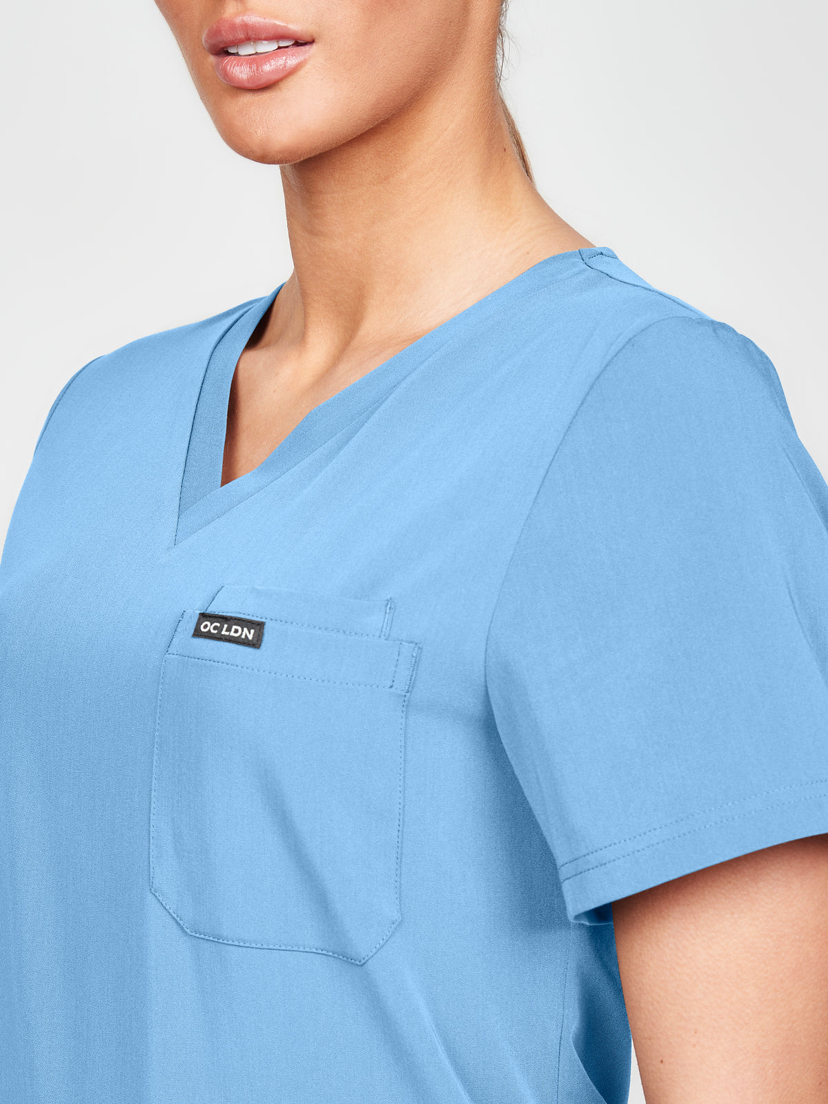 Women's Classic Scrub Top - Sky Blue, Women's Classic Scrub Top - Sky Blue