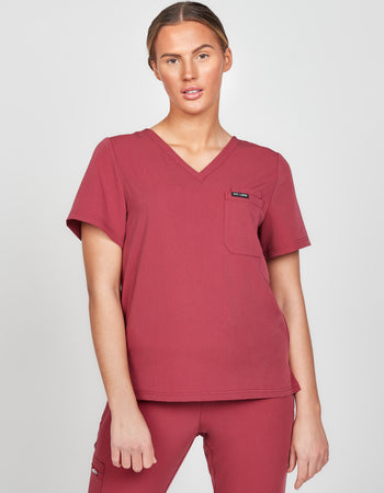 Women's Martis Scrub Top - Cherry Red