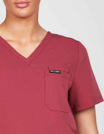 Women's Martis Scrub Top - Cherry Red