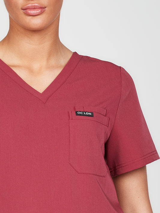 Women's Martis Scrub Top - Cherry Red