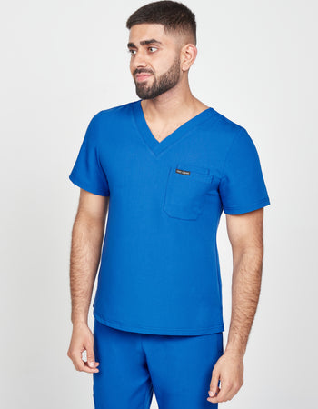 Men's Saturni Scrub Top - Royal Blue