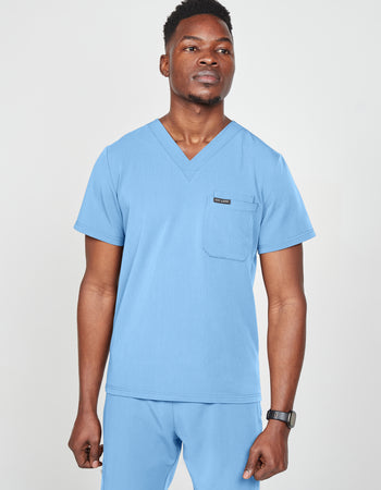 Men's Scrub Top - Sky Blue