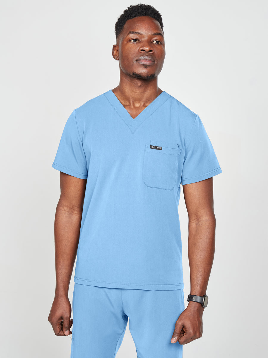 Men's Classic Scrub Top - Sky Blue