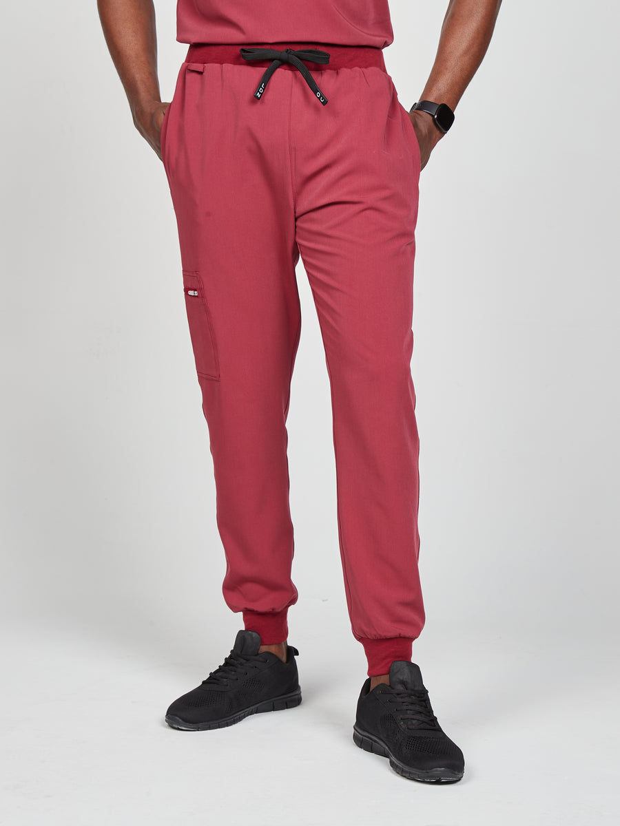 Men's Scrub Joggers - Cherry Red