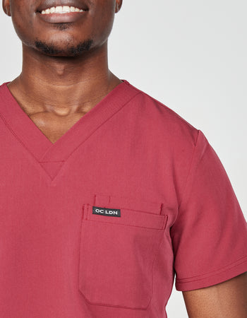 Men's Martis Scrub Top - Cherry Red