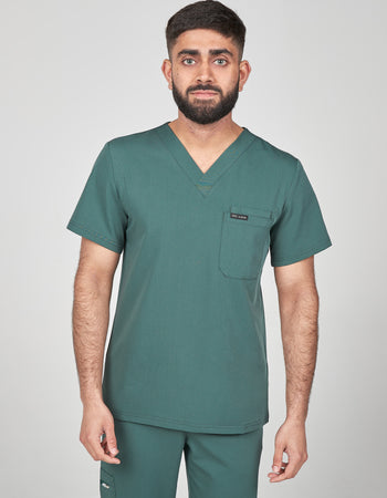 Men's Veneris Scrub Top - Forest Green
