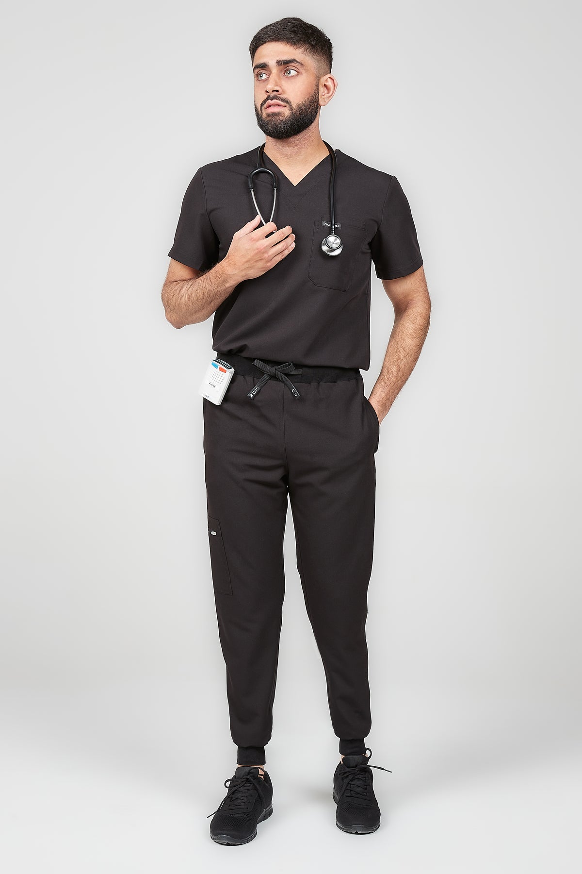 Men's Classic Scrub Top - Midnight Black, Men's Classic Scrub Top - Midnight Black