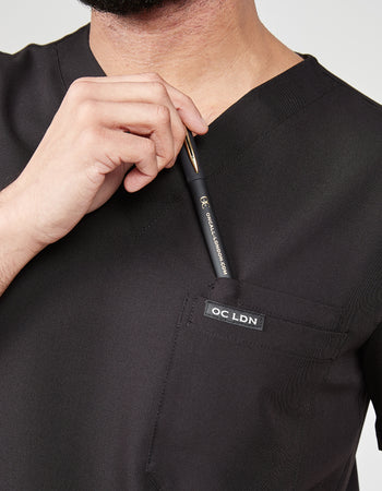 Men's Solis Scrub Top - Midnight Black