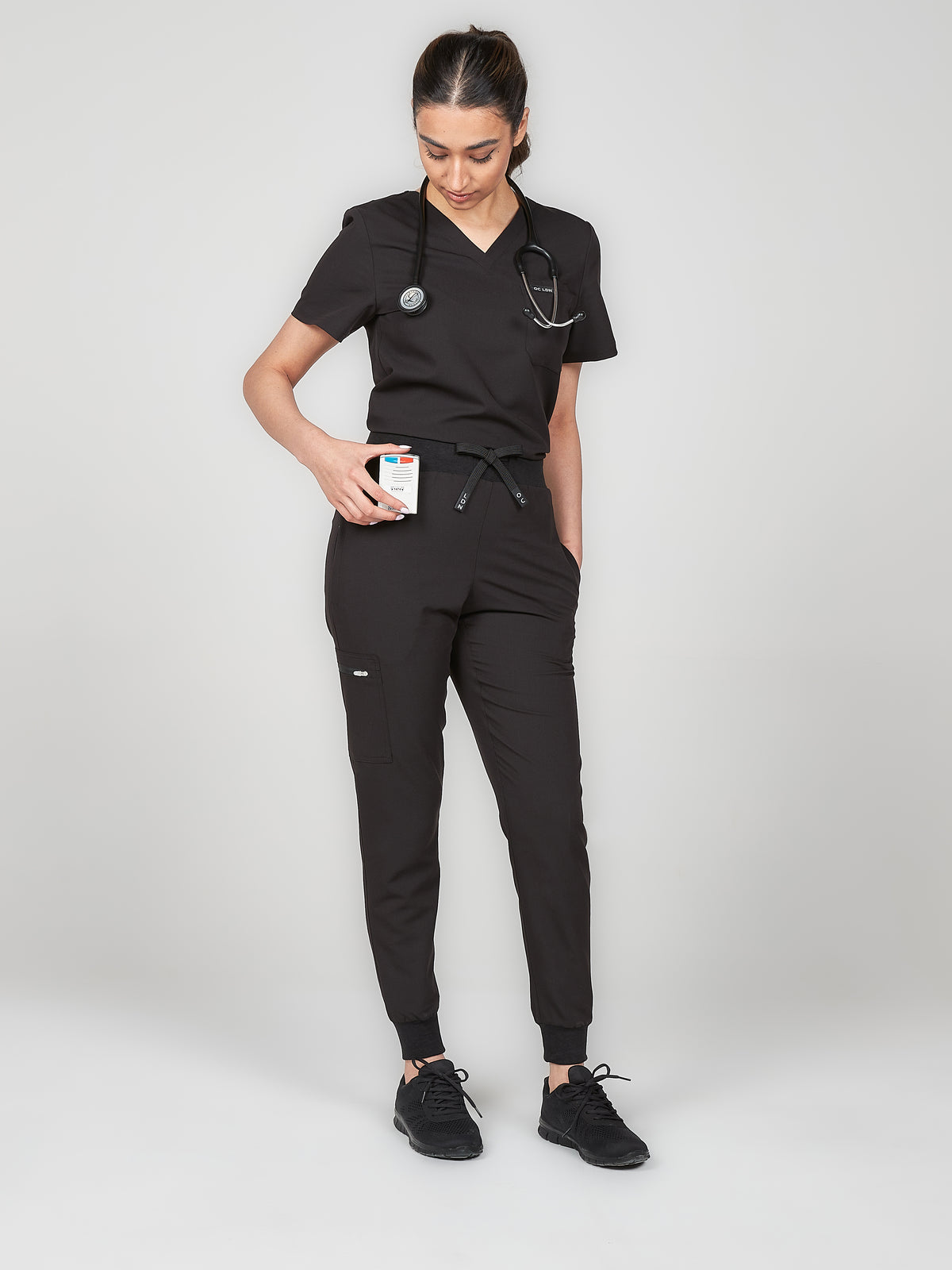 Women's Classic Scrub Top - Midnight Black, Women's Classic Scrub Top - Midnight Black
