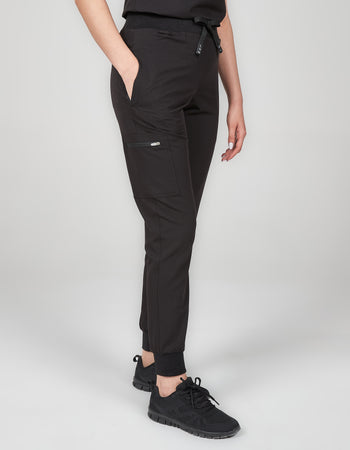 Women's Solis Scrub Joggers - Midnight Black