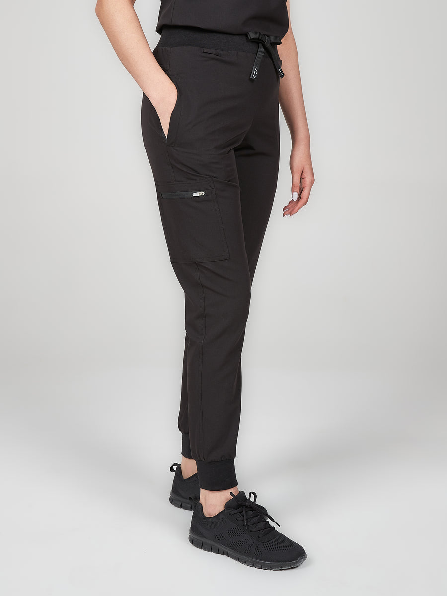 Women's Solis Scrub Joggers - Midnight Black