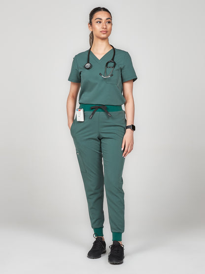 Women's Veneris Scrub Top - Forest Green
