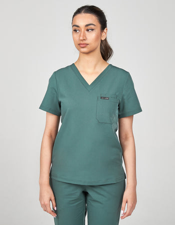 Women's Veneris Scrub Top - Forest Green
