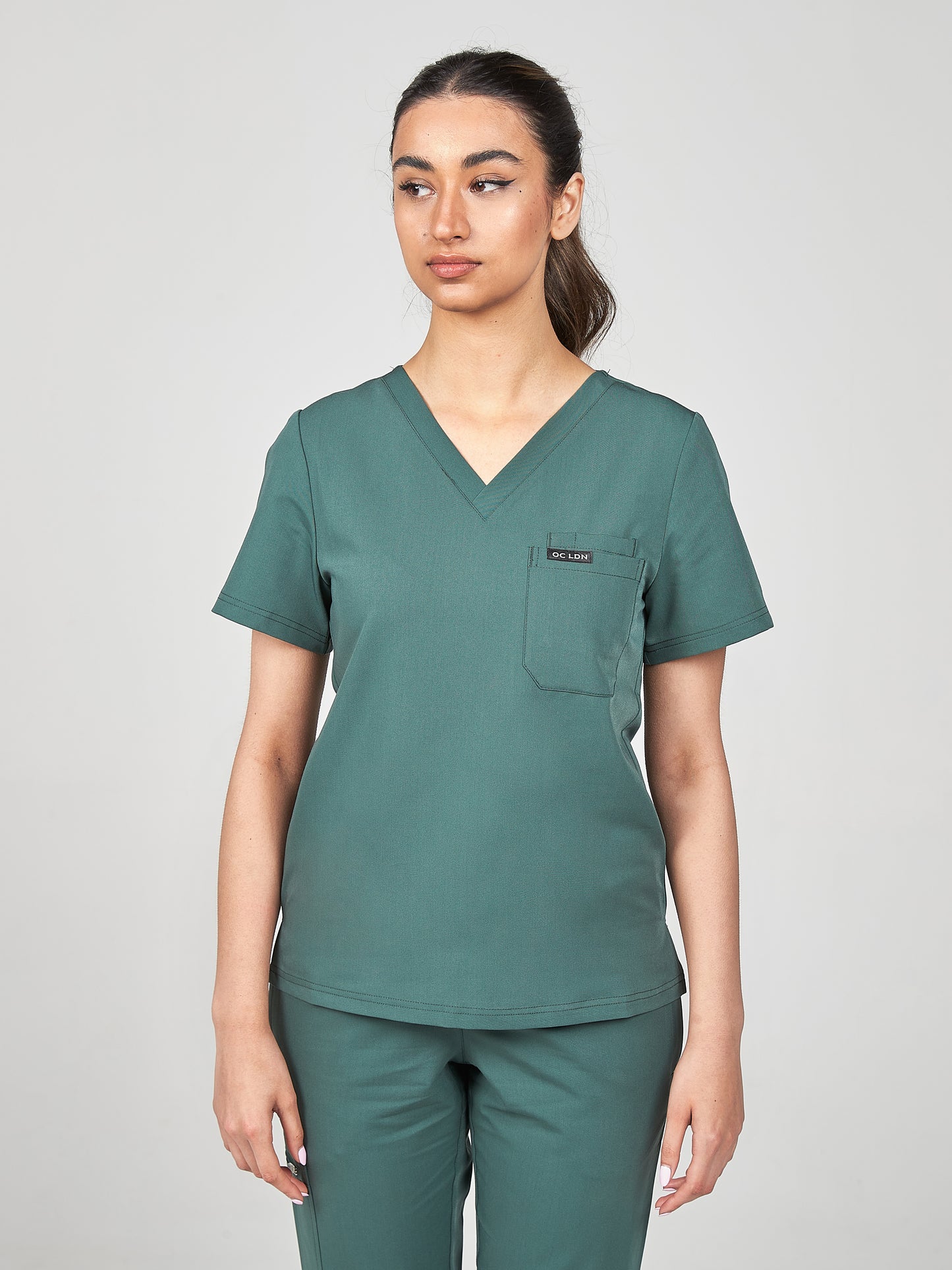 Women's Veneris Scrub Top - Forest Green