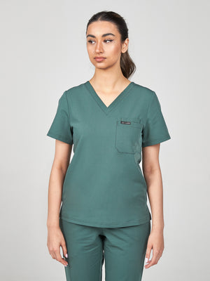 Women's Classic Scrub Top - Forest Green