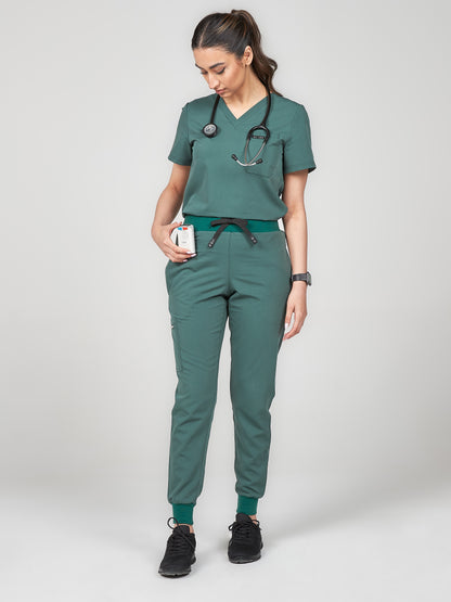 Women's Veneris Scrub Top - Forest Green