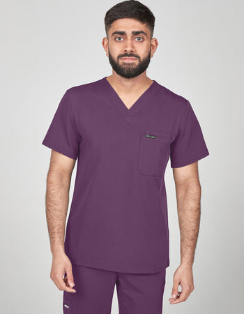 Men's Scrub Top - Wild Plum