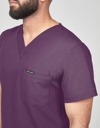 Men's Scrub Top - Wild Plum